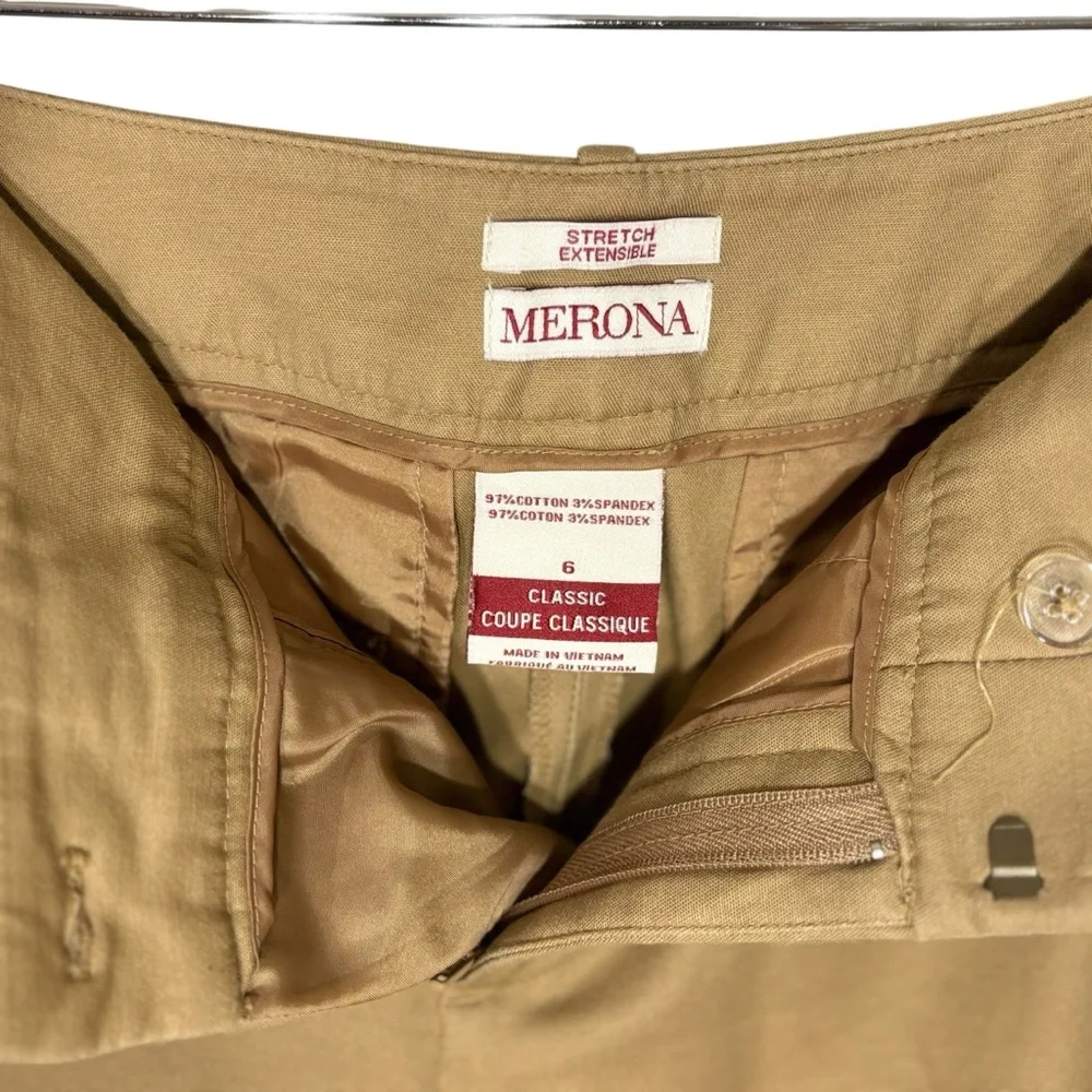 Merona Tan Chinos Flat Front Straight‎ Leg